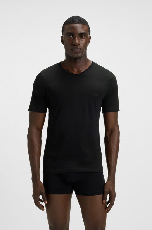 Conjunto 3 Camisetas Gola V Em Jersey De Algodão