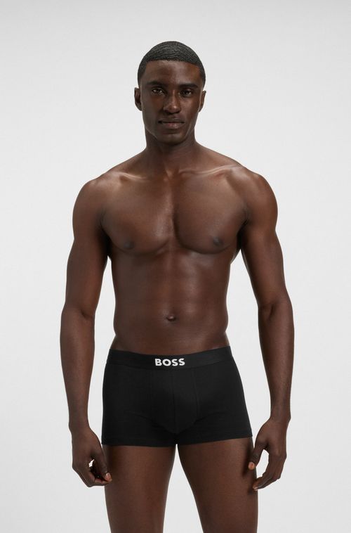 Pack Com Três Cuecas Boxer De Algodão Stretch Com Cós De Logo