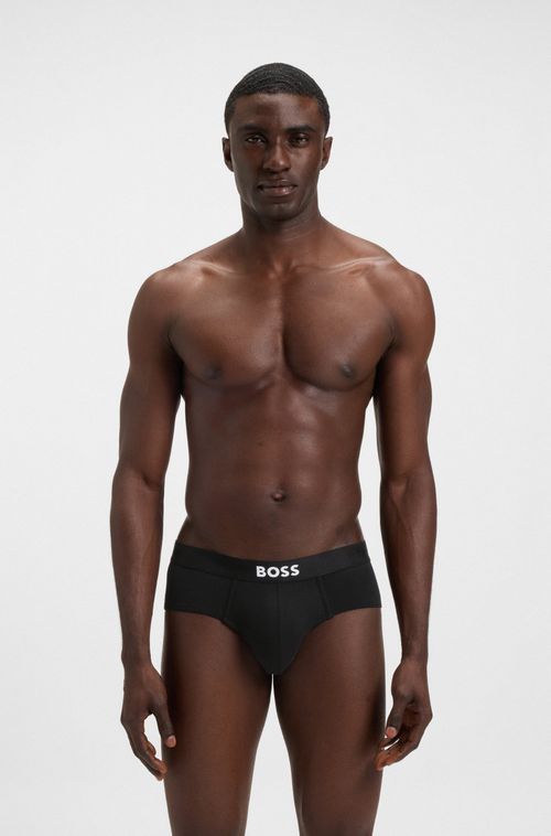 Pack Com Três Cuecas De Algodão Stretch Com Cós De Logo