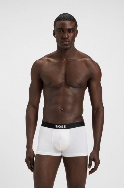 Pack Com Três Cuecas Boxer De Algodão Stretch Com Cós De Logo