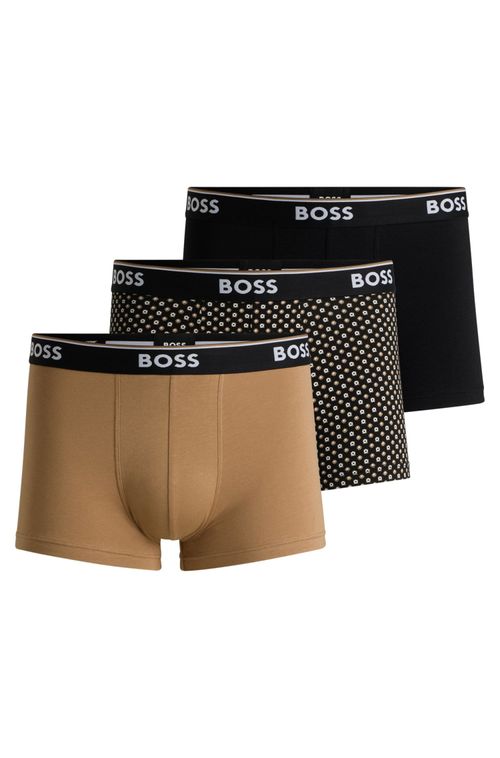 Pack De Três Boxers De Cintura Com Logo De Algodão Elástico