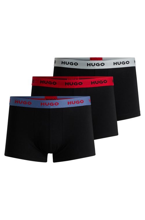 Pack De Três Boxers De Algodão Elástico Com Logo Na Cintura