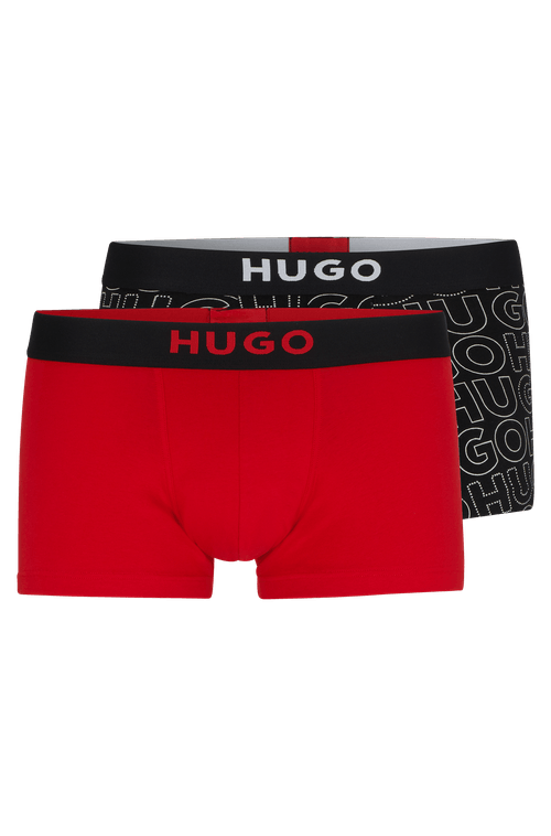 Conjunto Com Duas Cuecas Boxer Com Logos Na Cintura