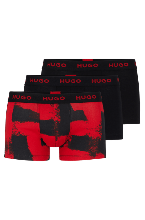 Conjunto Com Três Cuecas Boxer De Algodão Stretch Com Logo Na Cintura