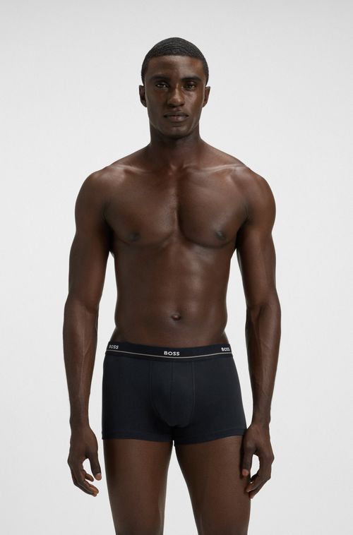 Conjunto De Cinco Boxers Em Algodão Stretch Com Cintura De Logotipo