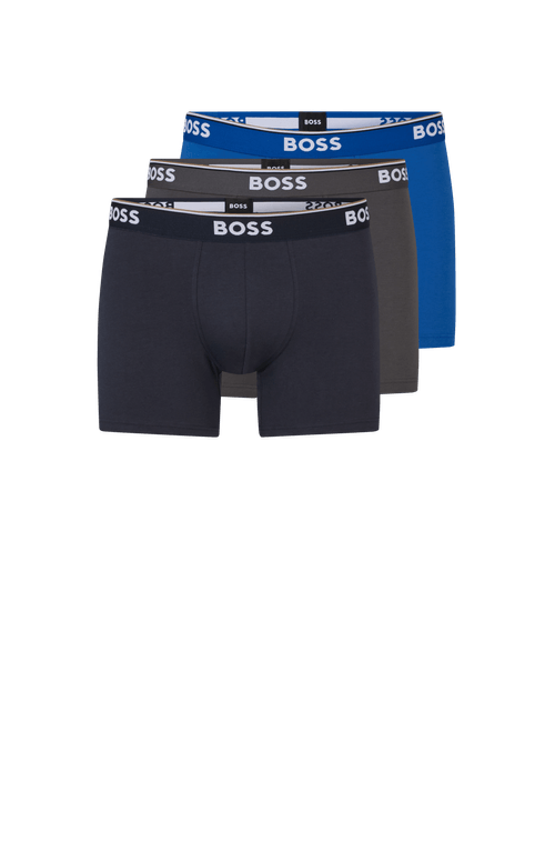 Conjunto 3 Cuecas Boxer Em Algodão Stretch Com Logo
