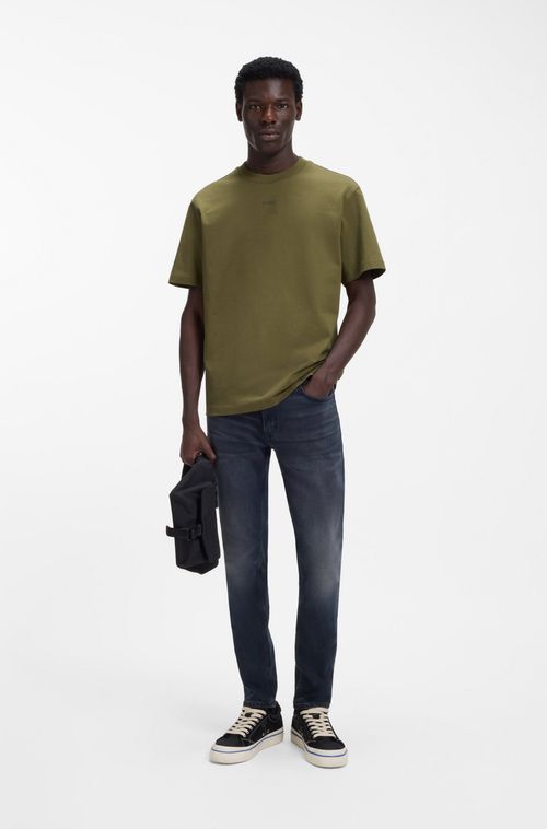 Camiseta De Ajuste Descontraído Em Algodão Com Estampado Do Logo