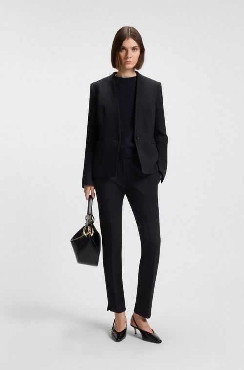 Blazer De Ajuste Regular De Jersey Elástico