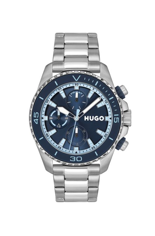 RELOGIO HUGO COM PULSEIRA DE SILICONE E CAIXA DE METAL