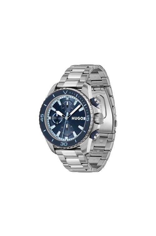 RELOGIO HUGO COM PULSEIRA DE SILICONE E CAIXA DE METAL