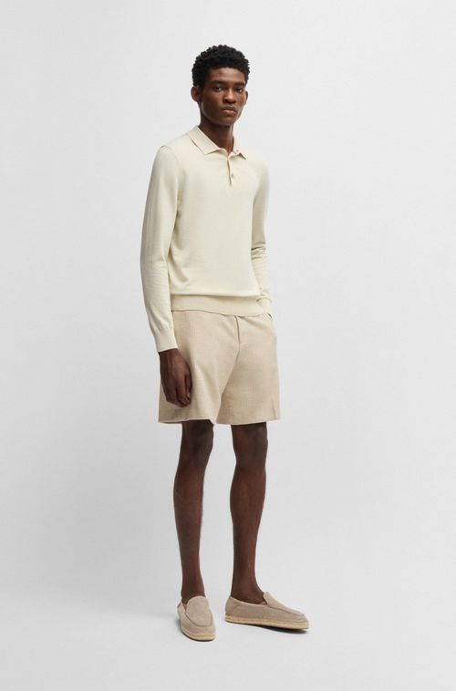 Shorts Formais Em Tweed Elástico