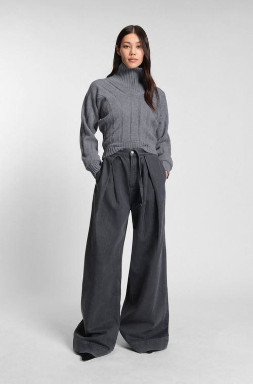 Moletom De Gola Enrolada Em Lã Virgem E Caxemira