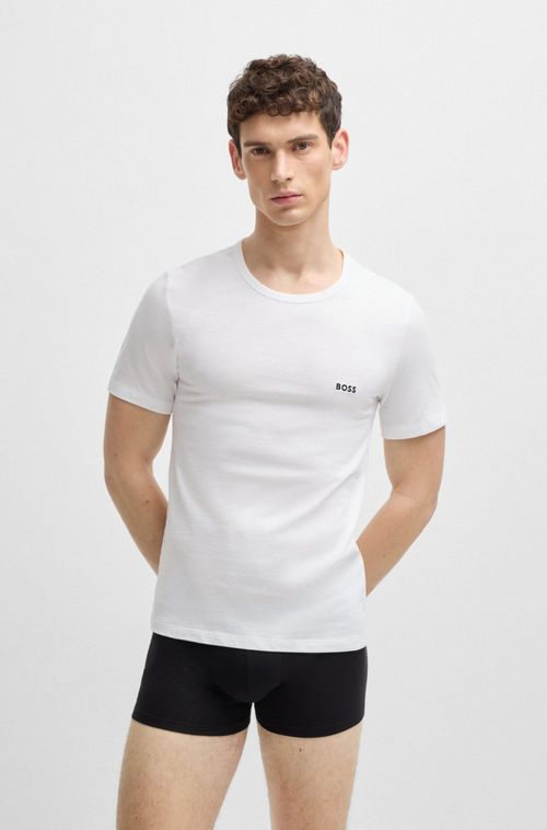 Pack De Três Camisetas Em Algodão Com Logo Bordado
