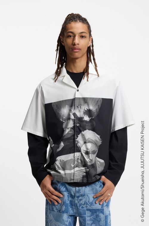 Camisa De Ajuste Descontraído HUGO X Jujutsu Kaisen Com Estampa