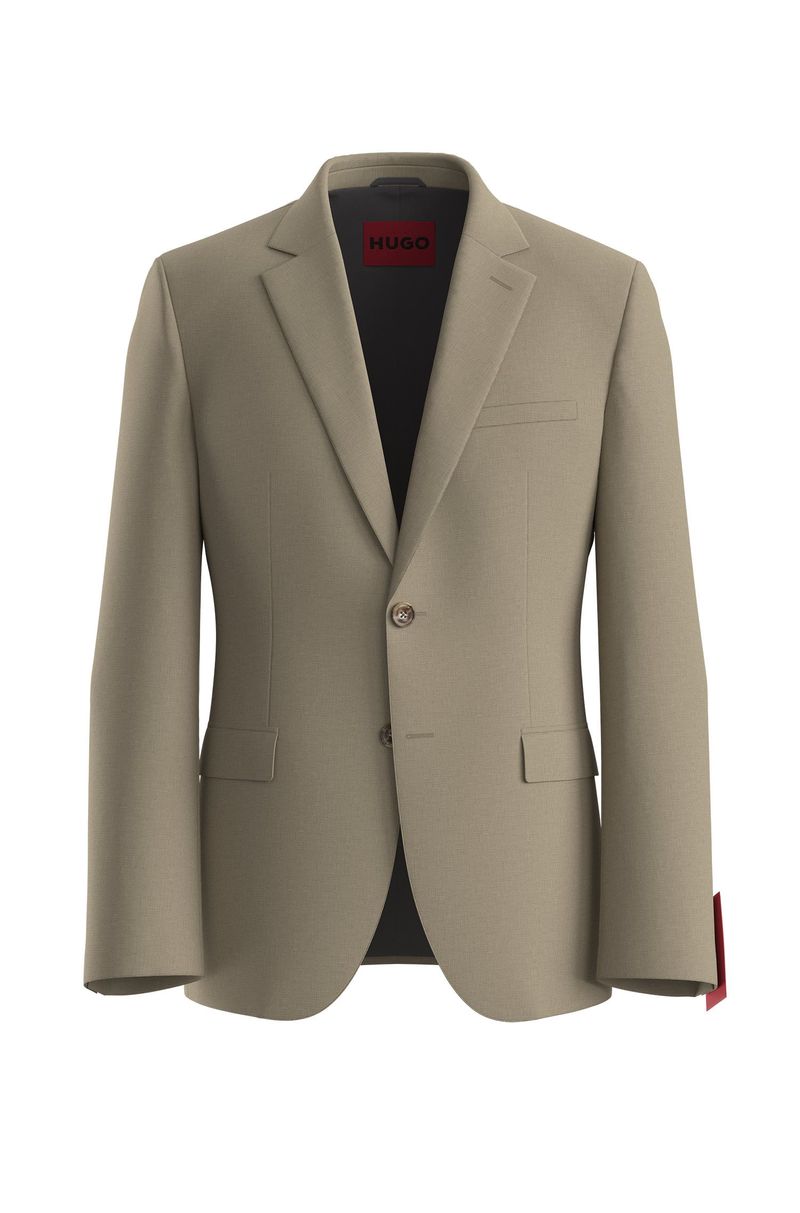 Blazer De Ajuste Extra Slim Fit De Lã Elástica