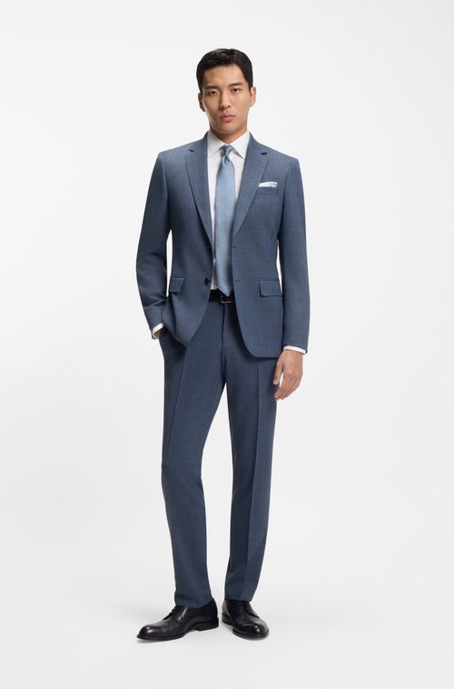 Blazer De Ajuste Slim Em Lã Elástica Com Padrão