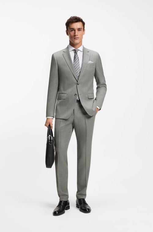 Blazer De Ajuste Slim Em Lã Elástica Com Padrão