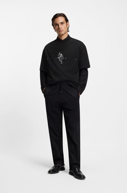 Camiseta De Ajuste Oversized Em Jersey De Algodão