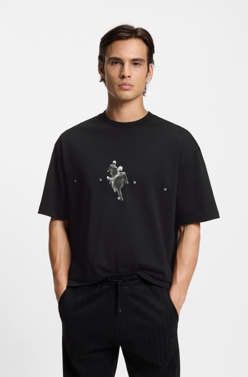 Camiseta De Ajuste Oversized Em Jersey De Algodão