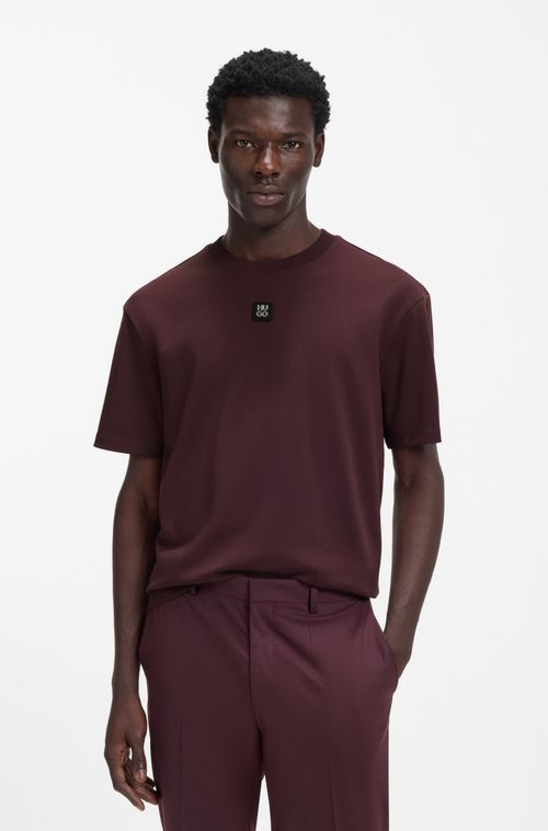 Camiseta De Ajuste Regular De Algodão Entrelaçado Com Logo