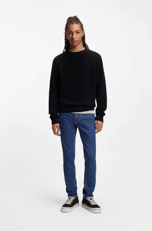 Calças Jeans Skinny Fit Jeans Elástica Azul