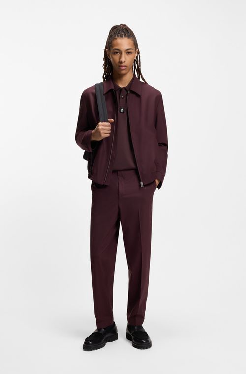 Polo De Algodão Entrelaçado Com Logo Sobreposto