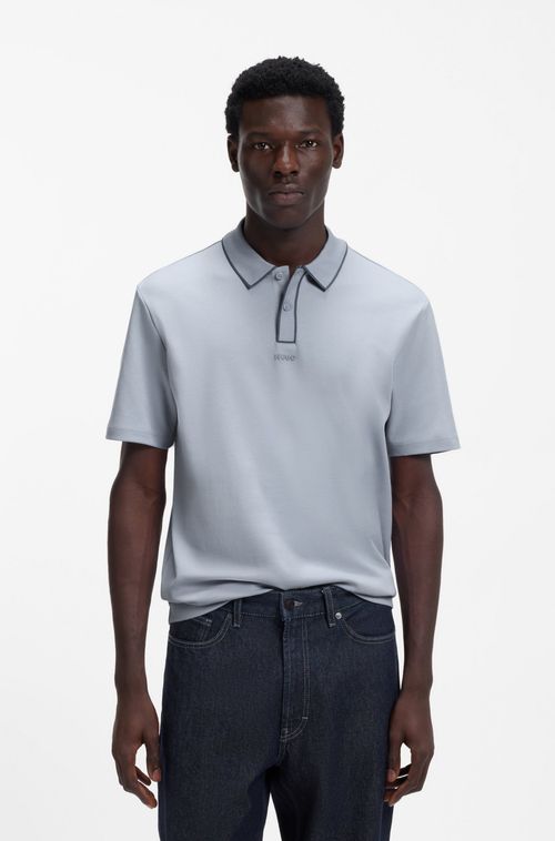 Polo Em Jersey De Algodão Com Acabamentos Contrastante