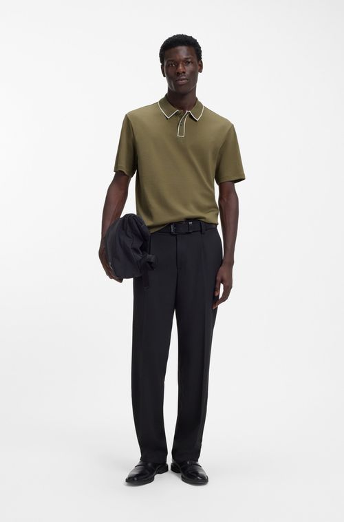 Polo Em Jersey De Algodão Com Acabamentos Contrastante