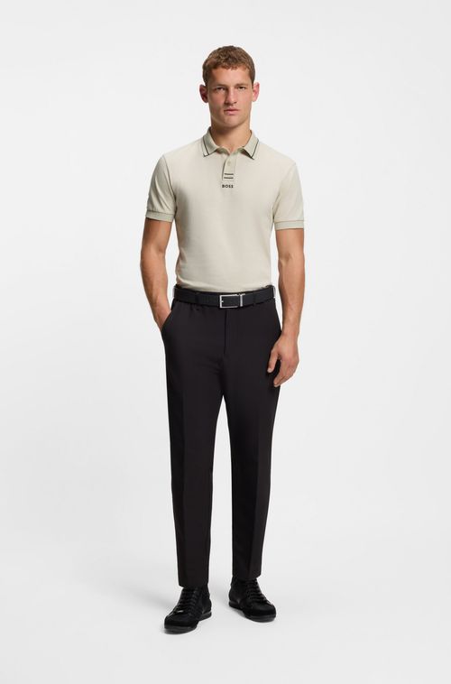 Polo De Ajuste Slim Em Algodão Piqué