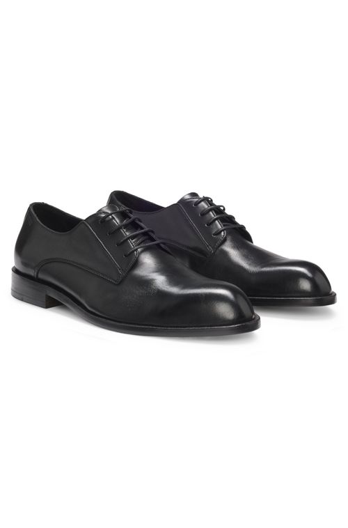 Sapatos Derby Em Couro Com Logo Em Relevo