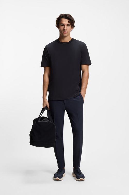 Camiseta Em Jersey De Algodão Com Colarinho De Logo