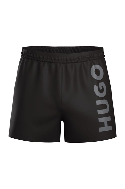 Shorts De Banho Com Logo Vertical Estampado