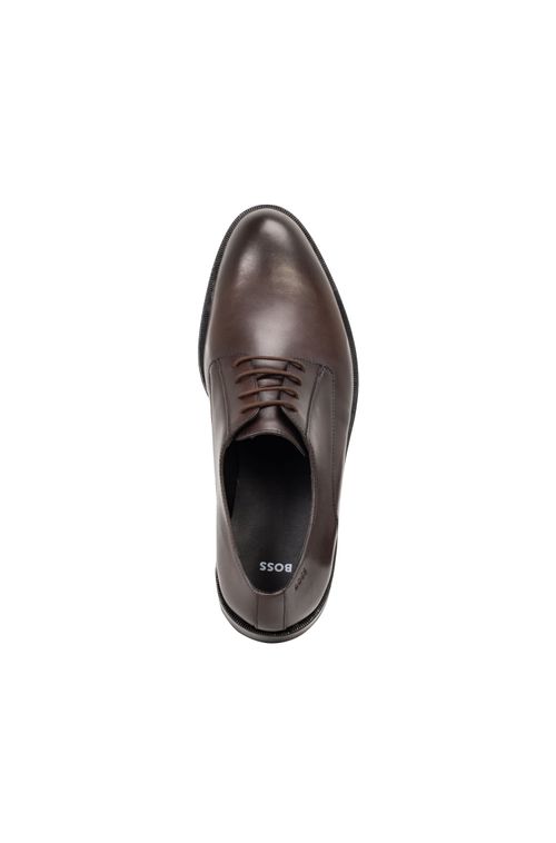 Sapatos Derby Em Couro Com Logo Em Relevo