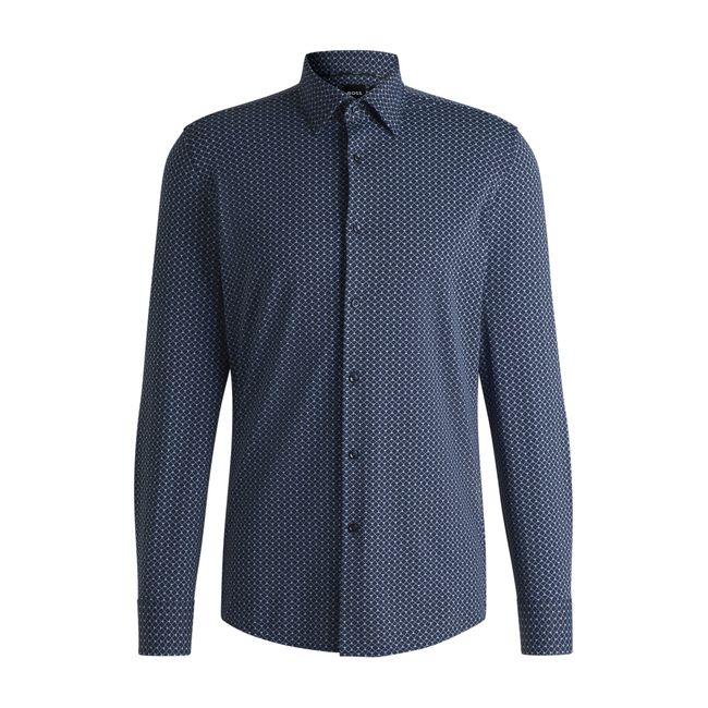 Camisa Slim-Fit Em Material De Desempenho