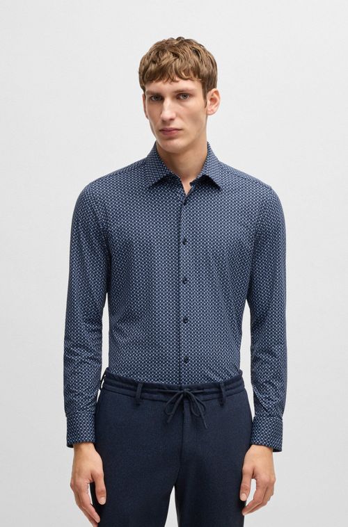 Camisa Slim-Fit Em Material De Desempenho