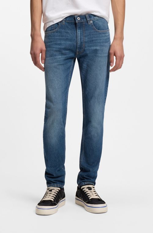 Calças Jeans Skinny Fit Em Denim Stretch Azul