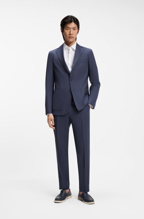 Blazer De Ajuste Slim Em Lã Virgem