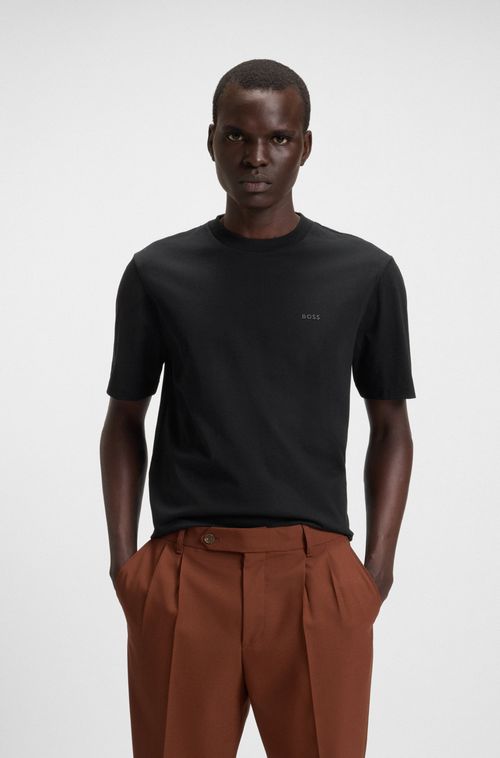 Camiseta Regular Fit Em Jersey De Algodão Com Logo