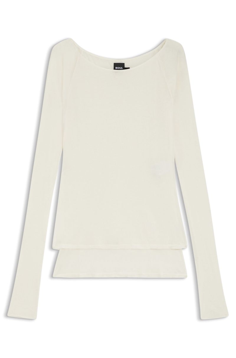 Top Em Jersey Transparente De Camada Dupla