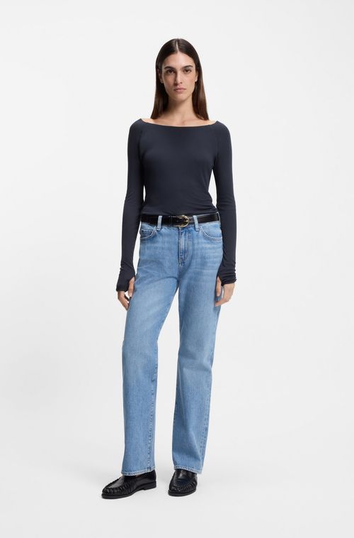 Top Em Jersey Transparente De Camada Dupla