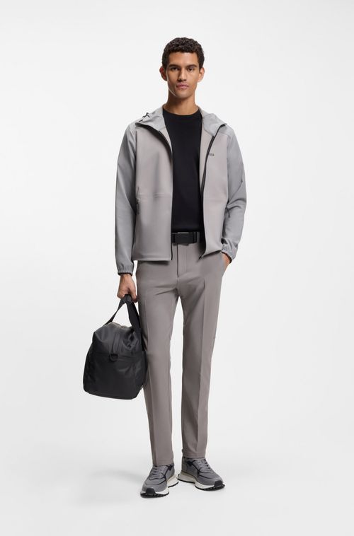 Calças De Ajuste Slim Em Tecido Elástico