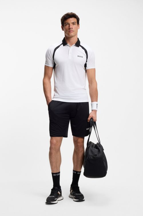 Polo De Ajuste Slim De Secagem Rápida Em Algodão Elástico