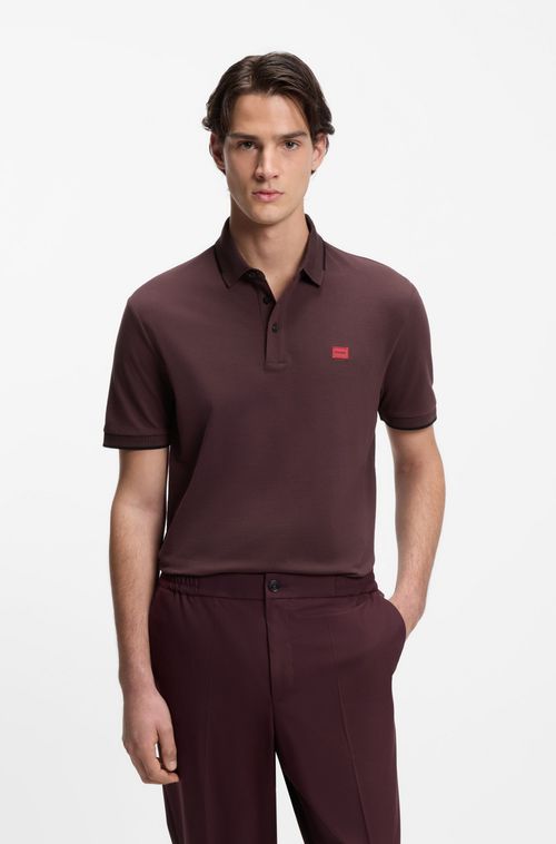 Polo De Ajuste Slim Com Logo Vermelho
