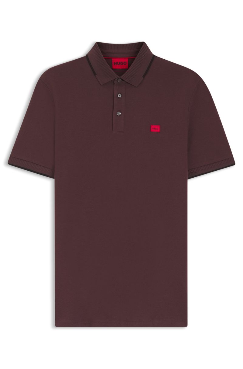 Polo De Ajuste Slim Com Logo Vermelho