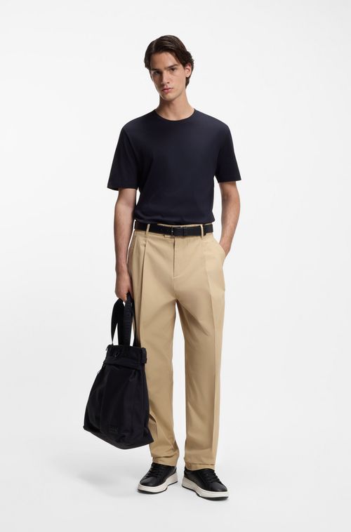 Camiseta De Ajuste Slim Com Algodão Mercerizado