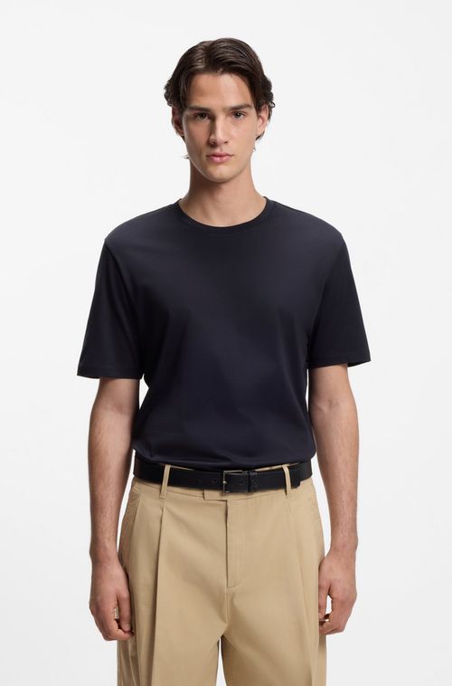 Camiseta De Ajuste Slim Com Algodão Mercerizado