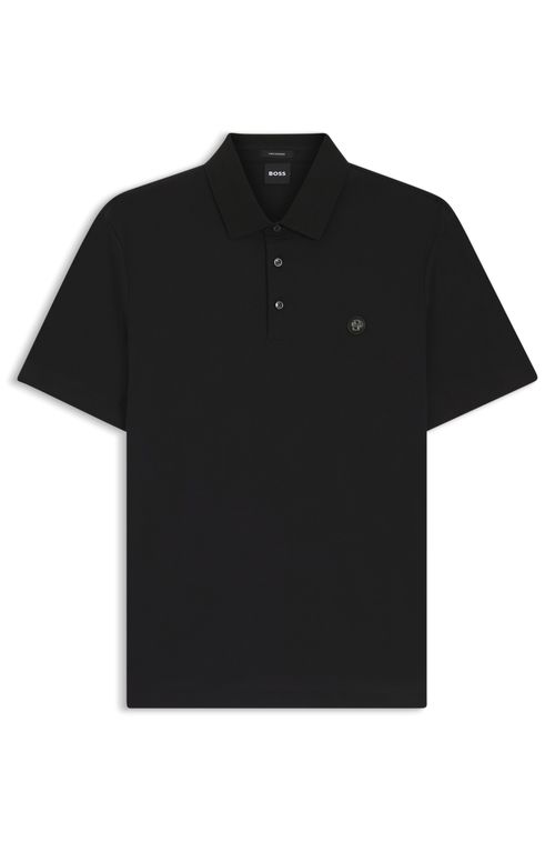 Polo De Algodão Mercerizado Com Monograma Double B