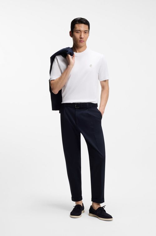 Camiseta De Algodão Mercerizado Com Monograma Double B