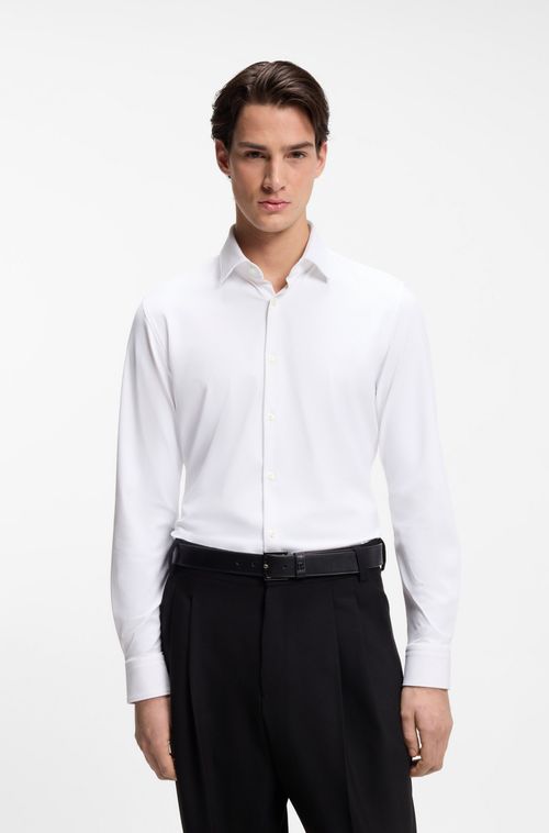 Camisa Slim Fit Em Jersey Stretch De Desempenho
