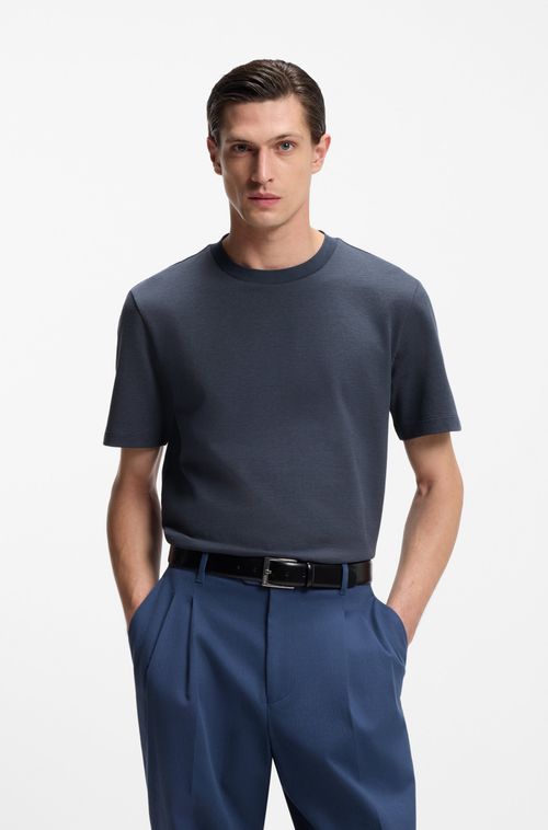 Camiseta De Algodão Com Estrutura Texturizada Em Relevo